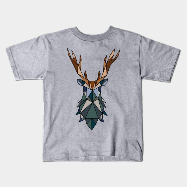 Geometric Deer Kids T-Shirt by HLeslie Design